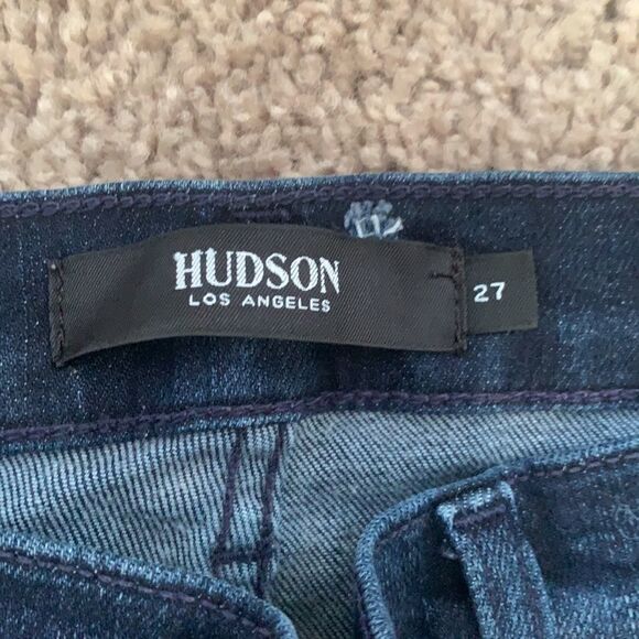 Size 27 Dark Blue Hudson Jeans, braided Design on Side - Picture 3 of 8
